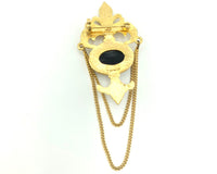 Vintage Gold Bergere Classic Fleur-De-Lis Brooch - 24 Wishes Vintage Jewelry