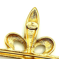 Vintage Gold Givenchy Fleur-de-lis Brooch - 24 Wishes Vintage Jewelry
