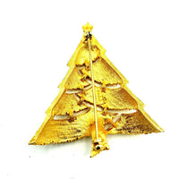 Vintage Gold JJ Colorful Rhinestone Christmas Tree Brooch - 24 Wishes Vintage Jewelry
