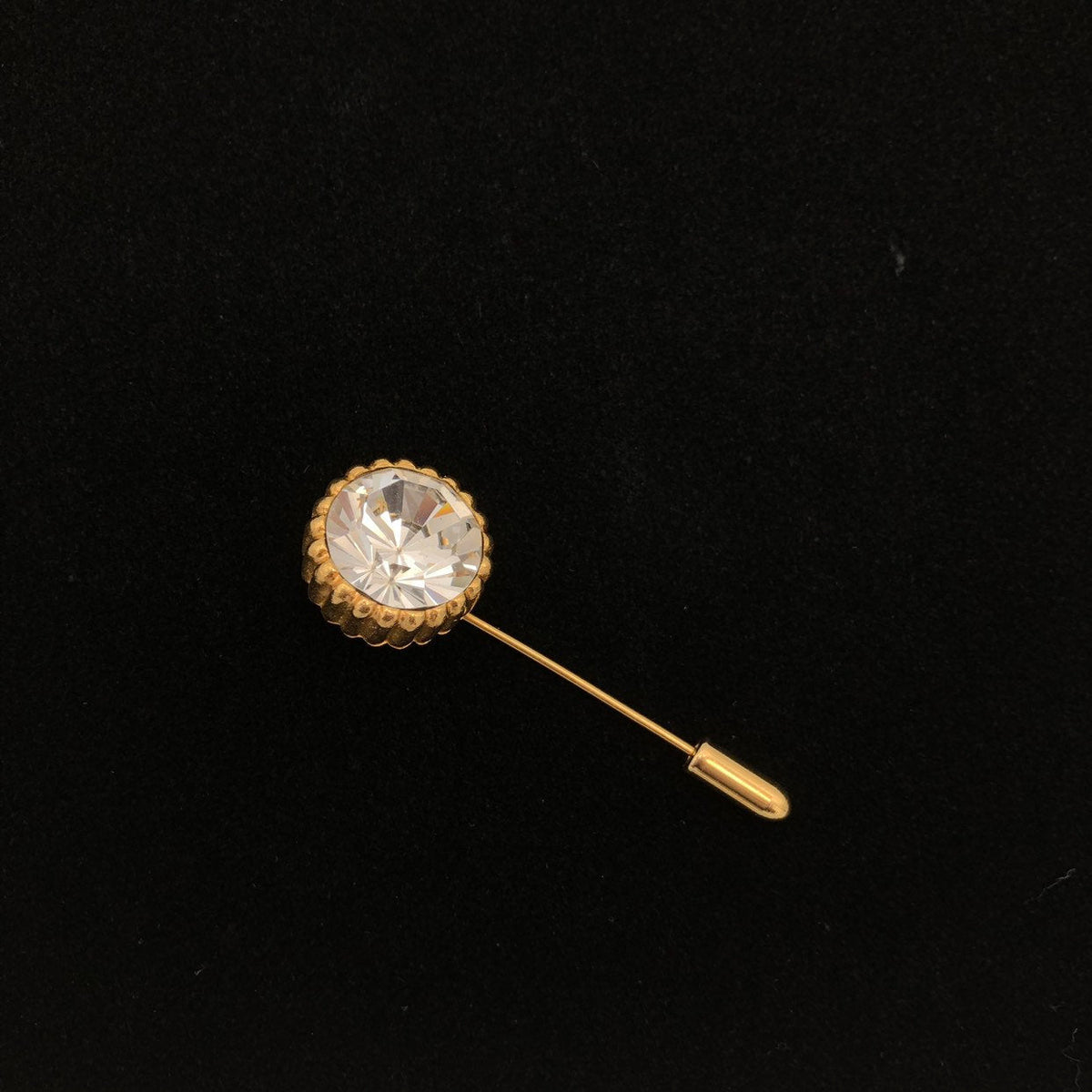 Vintage Gold Kenneth Jay Lane Crystal Stick Pin - 24 Wishes Vintage Jewelry
