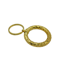 Vintage Gold Mesh Textured Key Chain Ring - 24 Wishes Vintage Jewelry