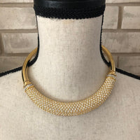 Vintage Gold Napier Diamante Pave Collection Pendant - 24 Wishes Vintage Jewelry