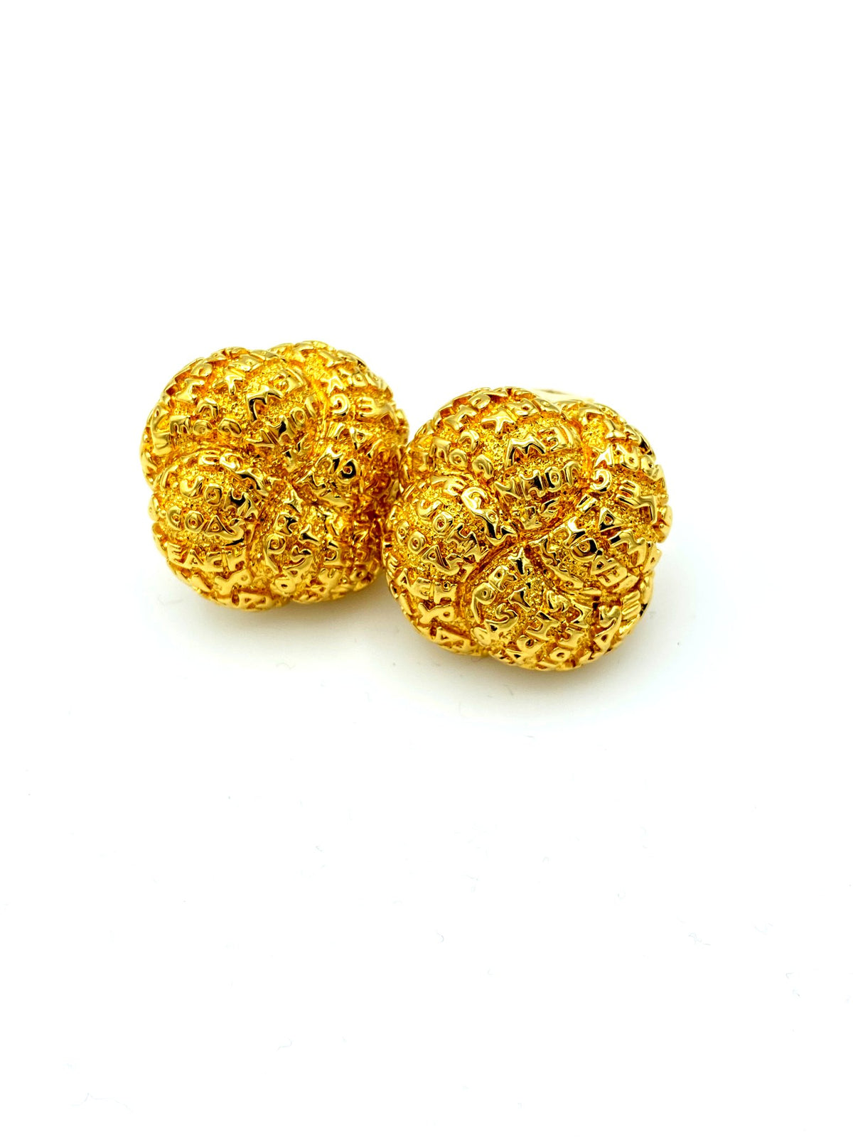 Vintage Gold St. John Classic Clip-On Earrings - 24 Wishes Vintage Jewelry