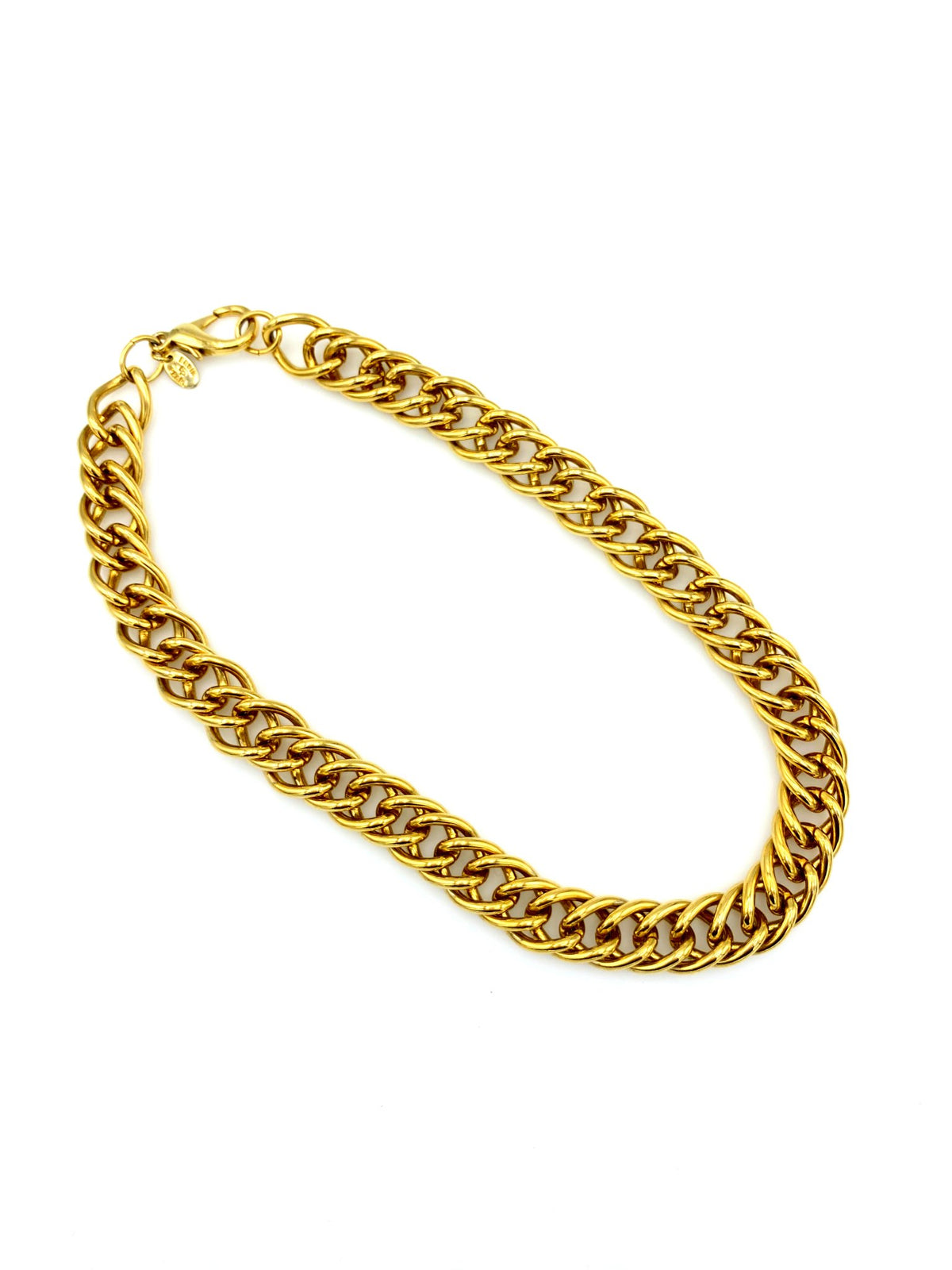 Vintage Heavy Link Gold Curb Chain Necklace - 24 Wishes Vintage Jewelry