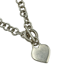 Vintage Heavy Sterling Silver 925 Cable Chain Heart Charm Layering Necklace - 24 Wishes Vintage Jewelry