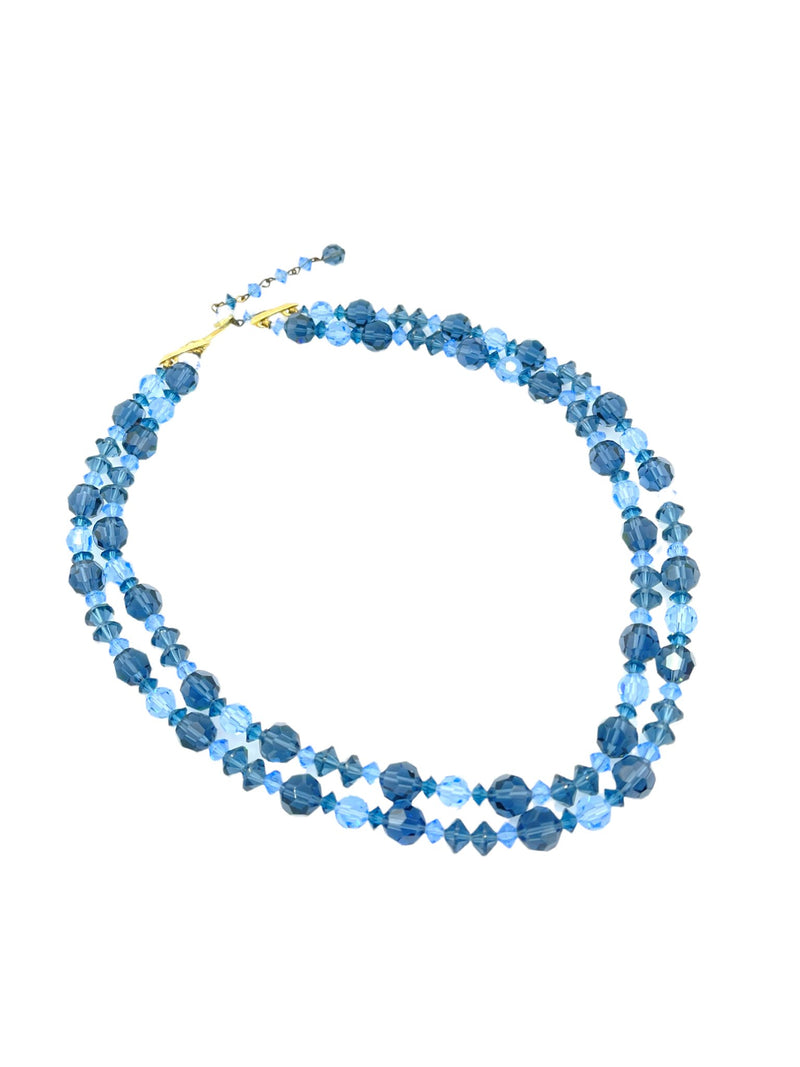 Vintage Lisner Blue Crystal Multi-Strand Necklace - 24 Wishes Vintage Jewelry