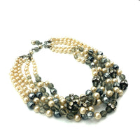Vintage Marvella Gray Pearl Multi-Strand Torsade Necklace - 24 Wishes Vintage Jewelry