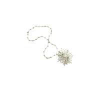 Vintage Mid-Century Monet Silver Starburst Pendant Brooch - 24 Wishes Vintage Jewelry
