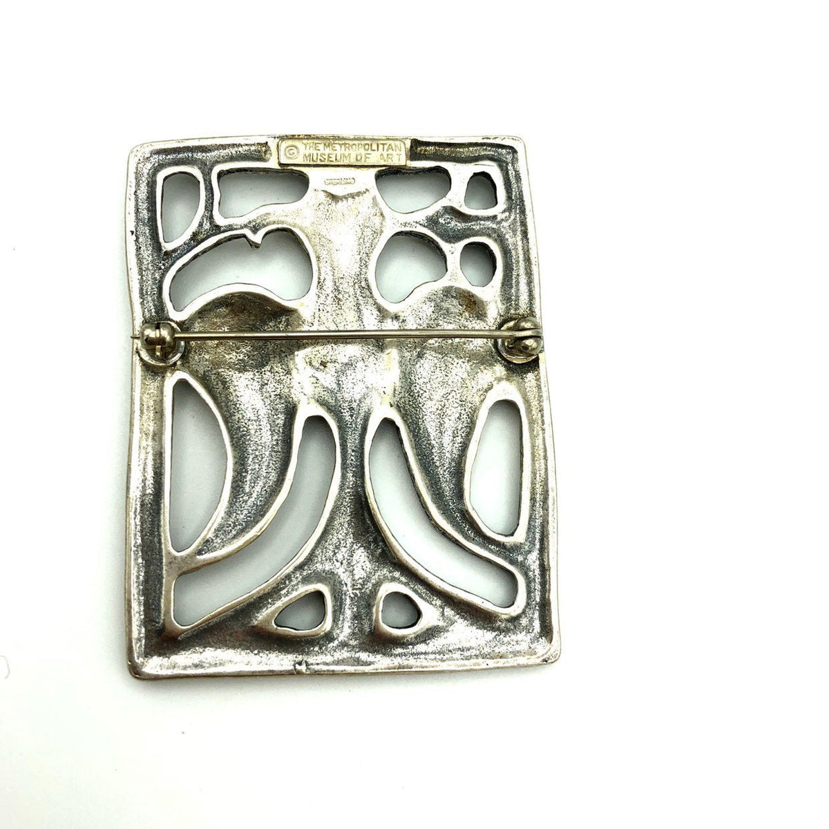 Vintage MMA Large Sterling Silver Egyptian Revival Brooch - 24 Wishes Vintage Jewelry