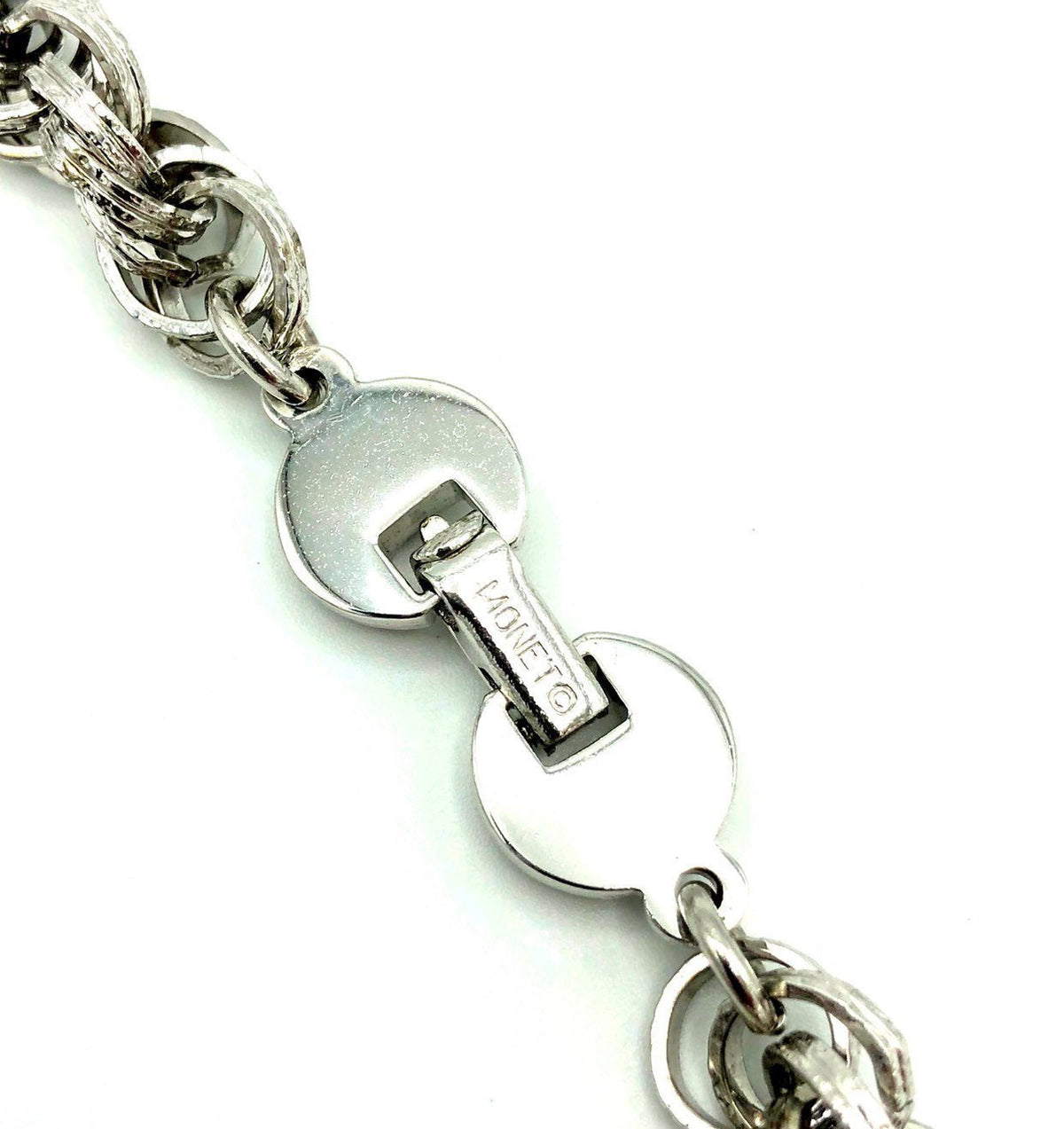 Vintage Monet Silver Rope Chain Filigree Tassel Pendant - 24 Wishes Vintage Jewelry