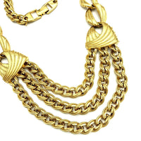 Vintage Napier Gold Chain Classic Layered Bib Necklace - 24 Wishes Vintage Jewelry