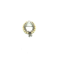 Vintage Silver Trifari Classic Laurels Wreath Pearl Brooch - 24 Wishes Vintage Jewelry
