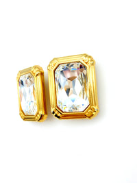 Vintage Swarovski Large Clear Crystal SAL Statement Earrings - 24 Wishes Vintage Jewelry
