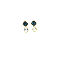 Vintage Swarovski Sapphire Blue Clear Teardrop Crystal SAL Earrings - 24 Wishes Vintage Jewelry