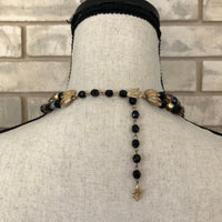 Vintage Vendome Black Crystal Bead Layered Necklace - 24 Wishes Vintage Jewelry