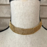 Vintage Vendome Gold Link Collar Necklace - 24 Wishes Vintage Jewelry
