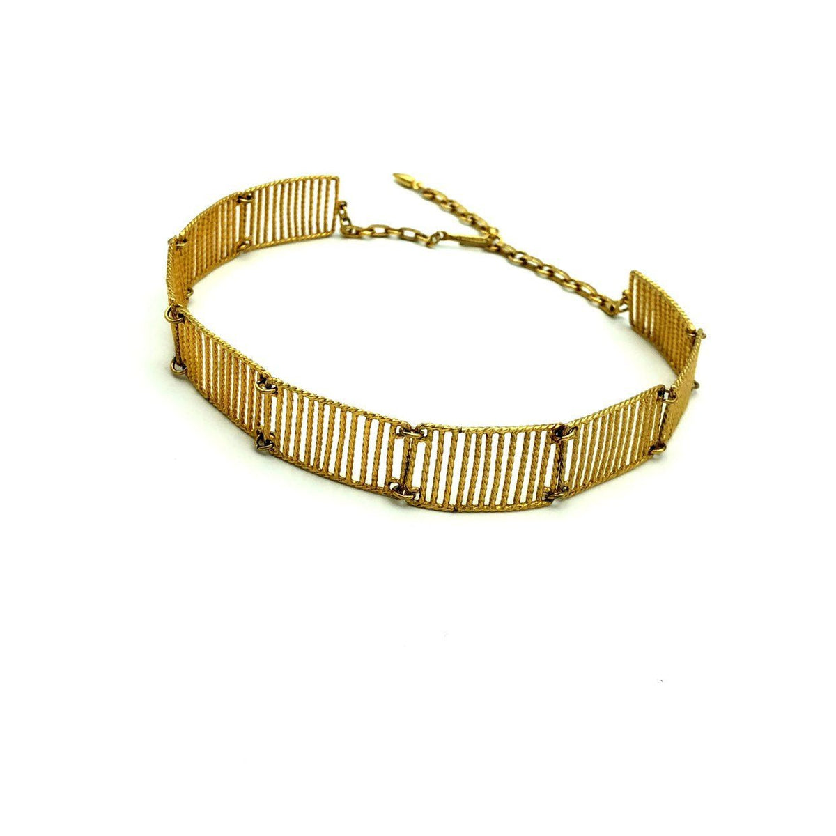 Vintage Vendome Gold Link Collar Necklace - 24 Wishes Vintage Jewelry