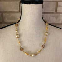 Vintage Vendome Gold Victorian Revival Pearl Necklace - 24 Wishes Vintage Jewelry