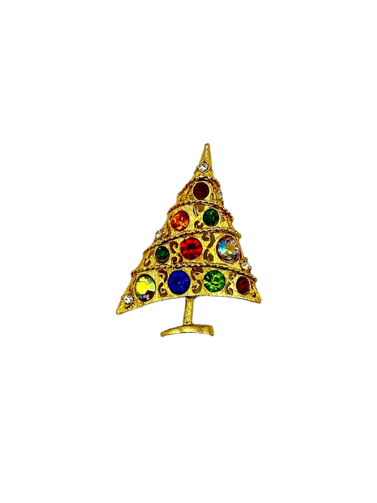 Vintage Weiss Colorful Christmas Tree Brooch - 24 Wishes Vintage Jewelry