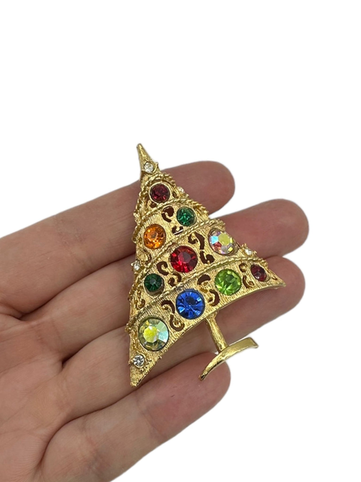 Vintage Weiss Colorful Christmas Tree Brooch - 24 Wishes Vintage Jewelry
