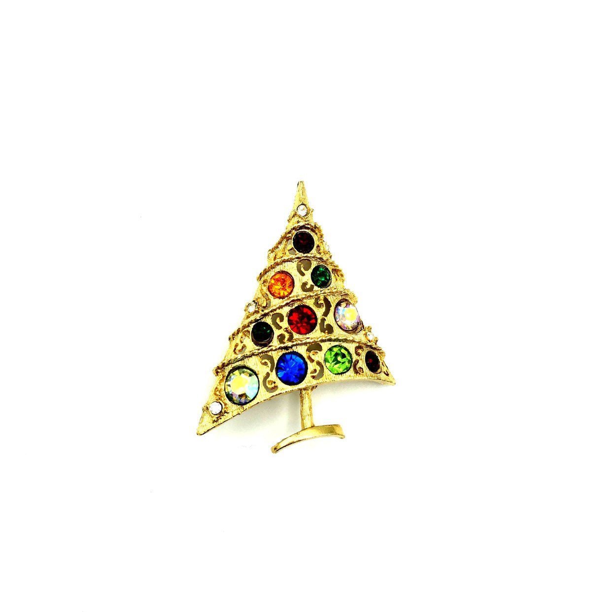 Vintage Weiss Colorful Christmas Tree Brooch – 24 Wishes Vintage 