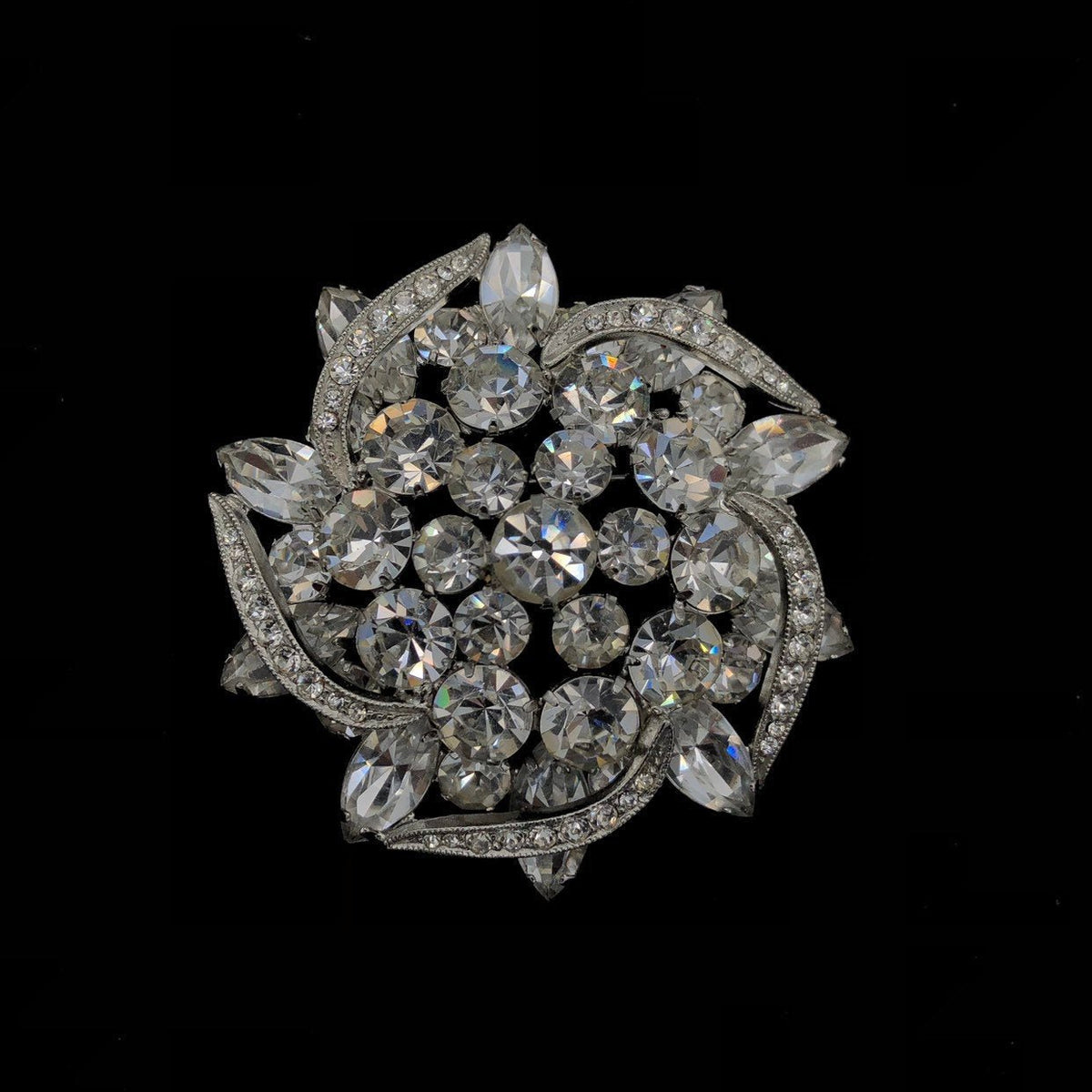 Weiss Clear Rhinestone Diamante Vintage Jewelry Set - 24 Wishes Vintage Jewelry
