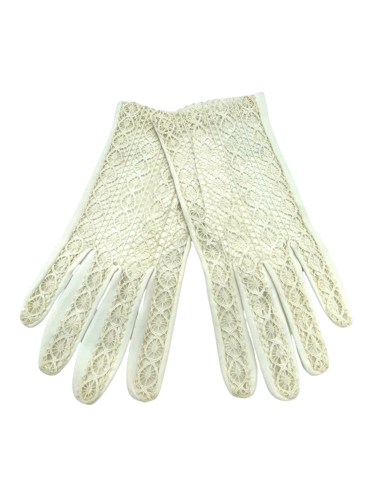 White Short Lace Vintage Gloves - 24 Wishes Vintage Jewelry