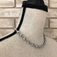 Whiting & Davis Brushed Silver Bead Necklace - 24 Wishes Vintage Jewelry