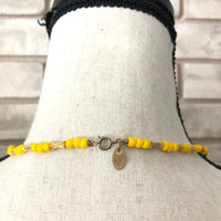 Yellow Beads Vintage Layering Necklace By Les Bernard - 24 Wishes Vintage Jewelry